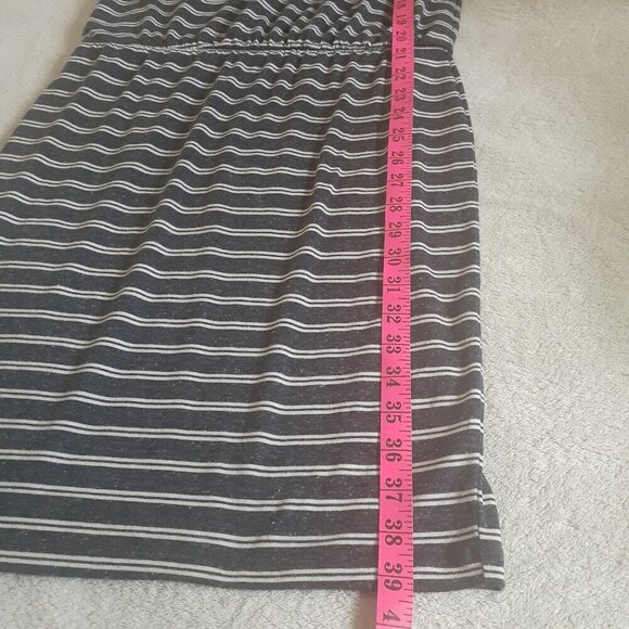 Athleta Women's Size XS Navy White Stripe Vida Sleeveless Linen Blend Dress - Picture 10 of 10